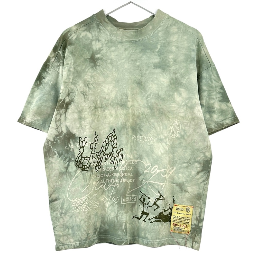 Untitled Artworks Limited Edition Numbered Collectible Green Tie Dye T-Shirt Tee